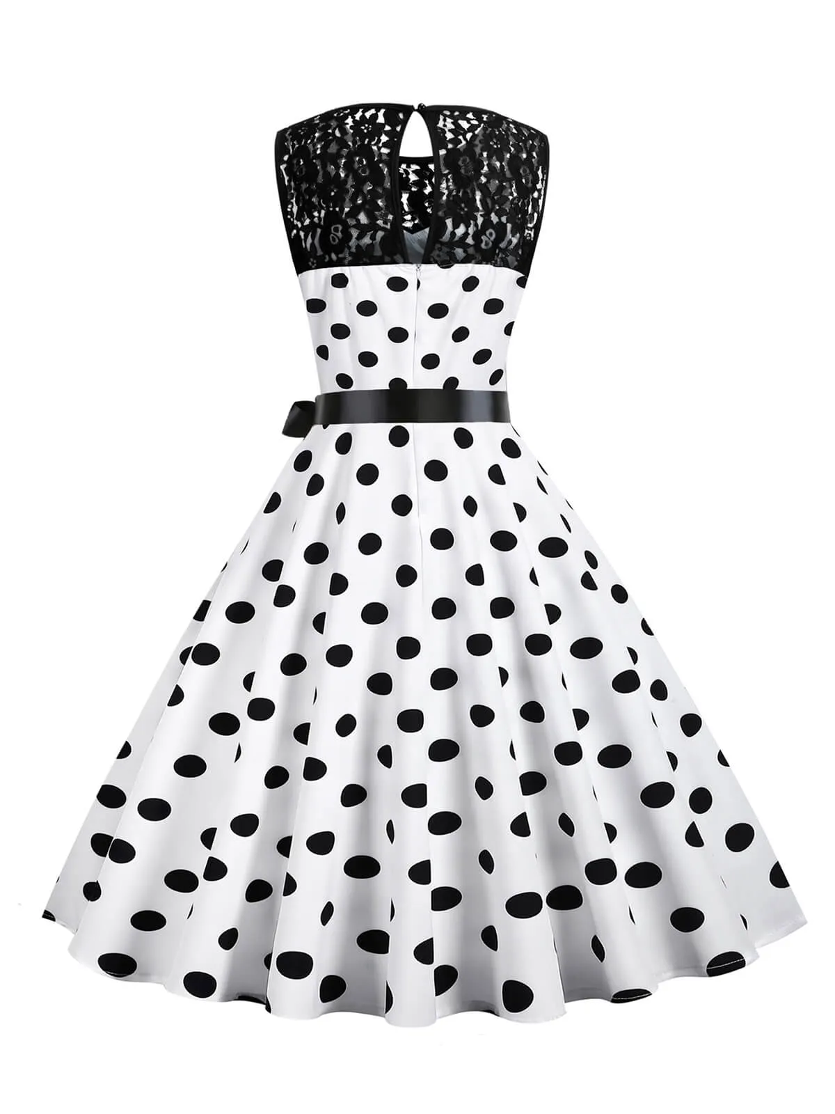 1950s Polka Dot Lace Patchwork Dress sold by Retro Stage product image thumbnail 3