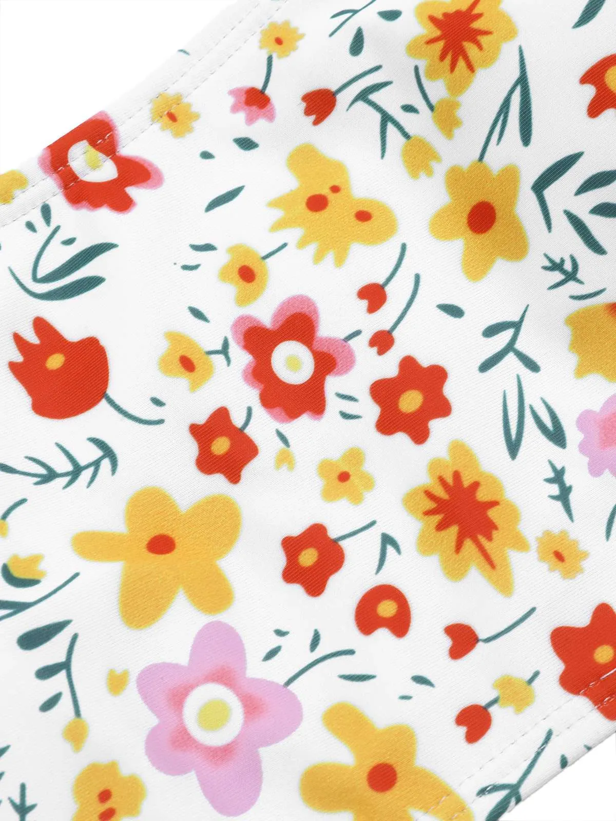 White 1930s Shoulder Straps Ditsy Florals Swimsuit sold by Retro Stage product image thumbnail 4