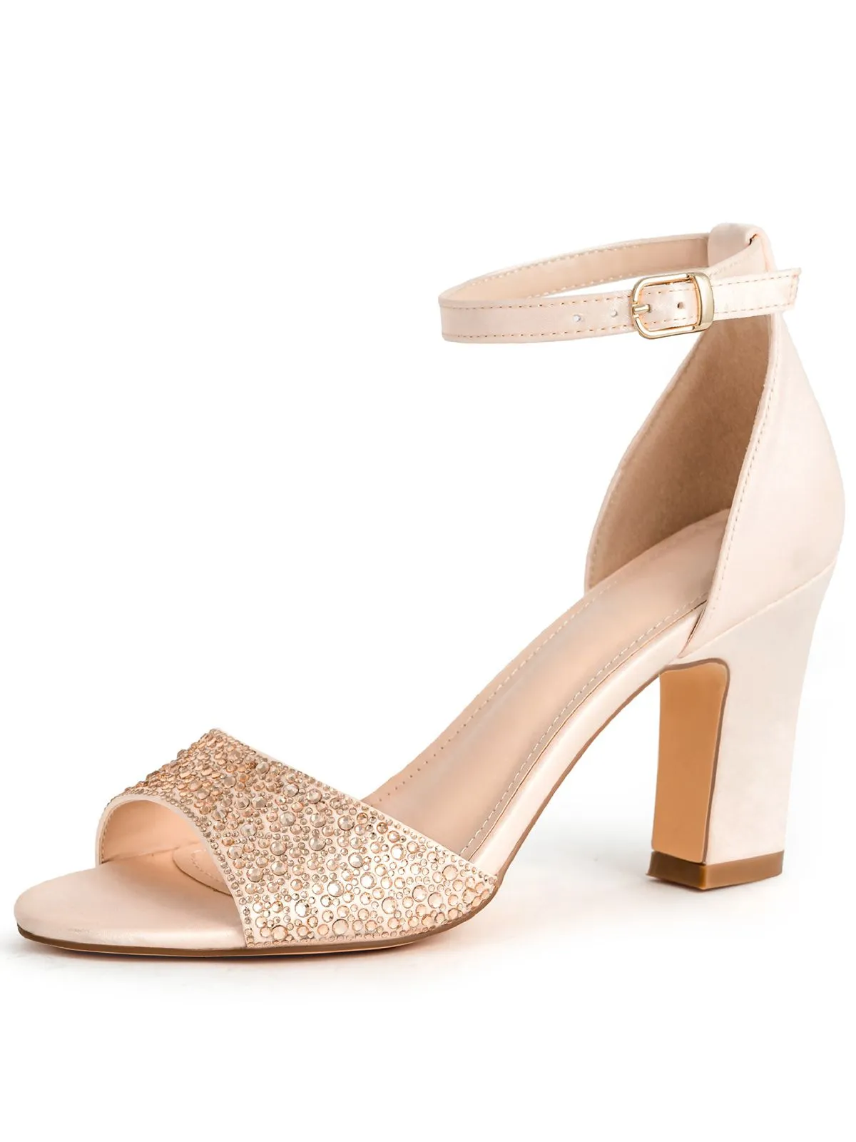 Rhinestone Solid Ankle Strap High Heel Sandals sold by Retro Stage product image thumbnail 4