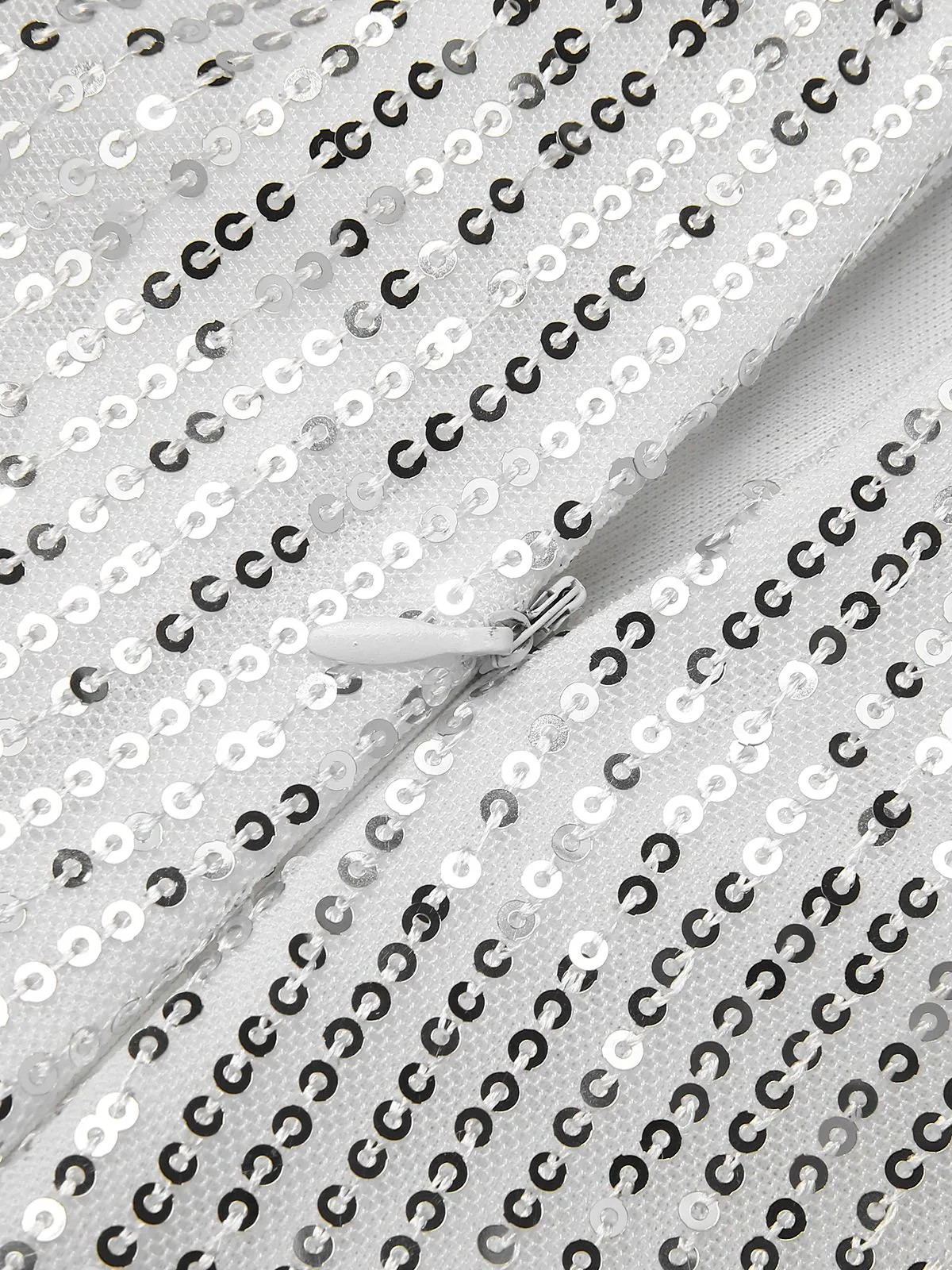 Silver 1930s Solid Sequined Backless Jumpsuit sold by Retro Stage product image thumbnail 4