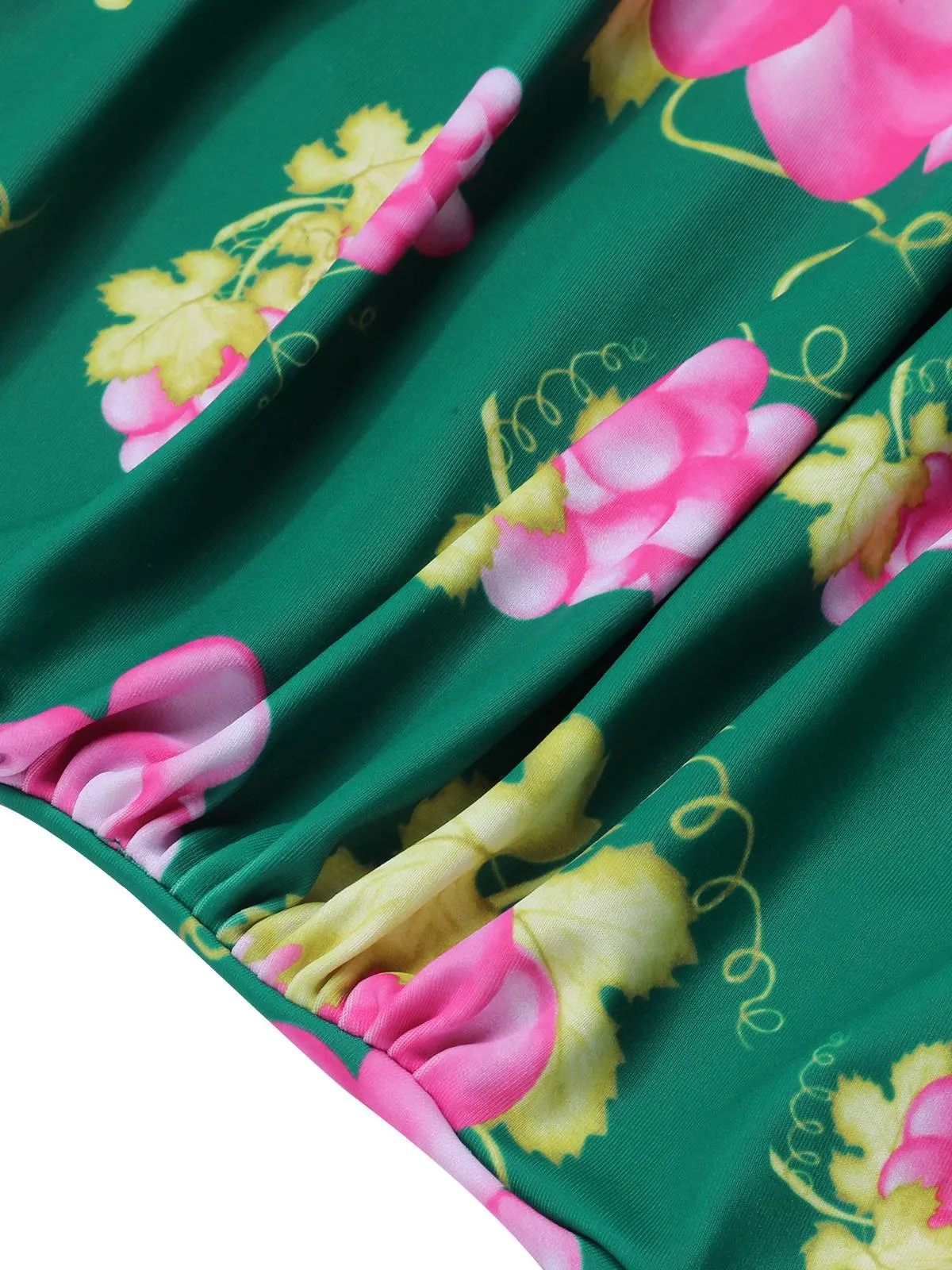 Retro 1950s Grape V-Neck Ruffle Sleeves Swimsuit sold by Retro Stage product image thumbnail 5