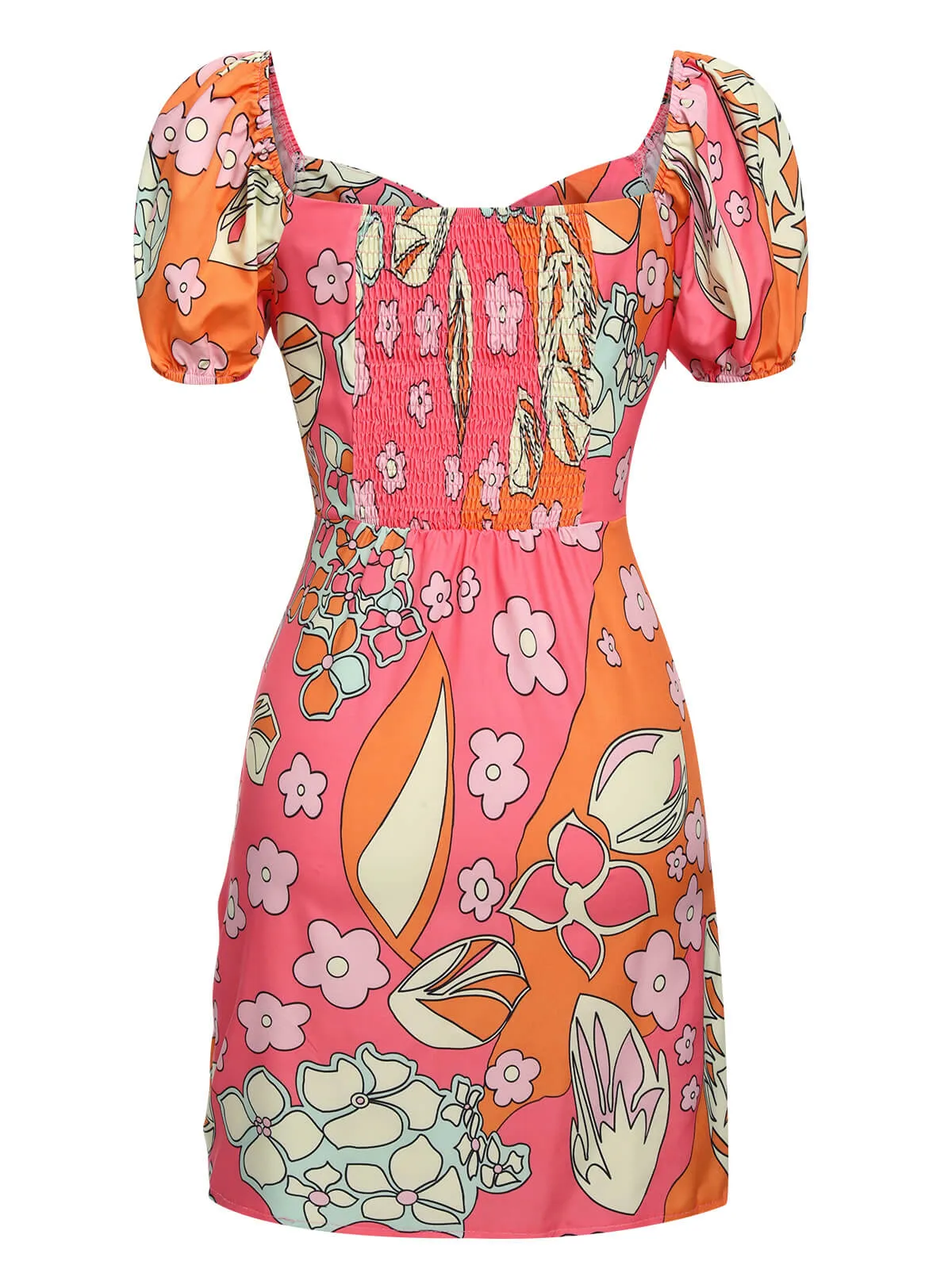 Multicolor 1960s Cartoon Floral Tulip Hem Dress sold by Retro Stage product image thumbnail 3