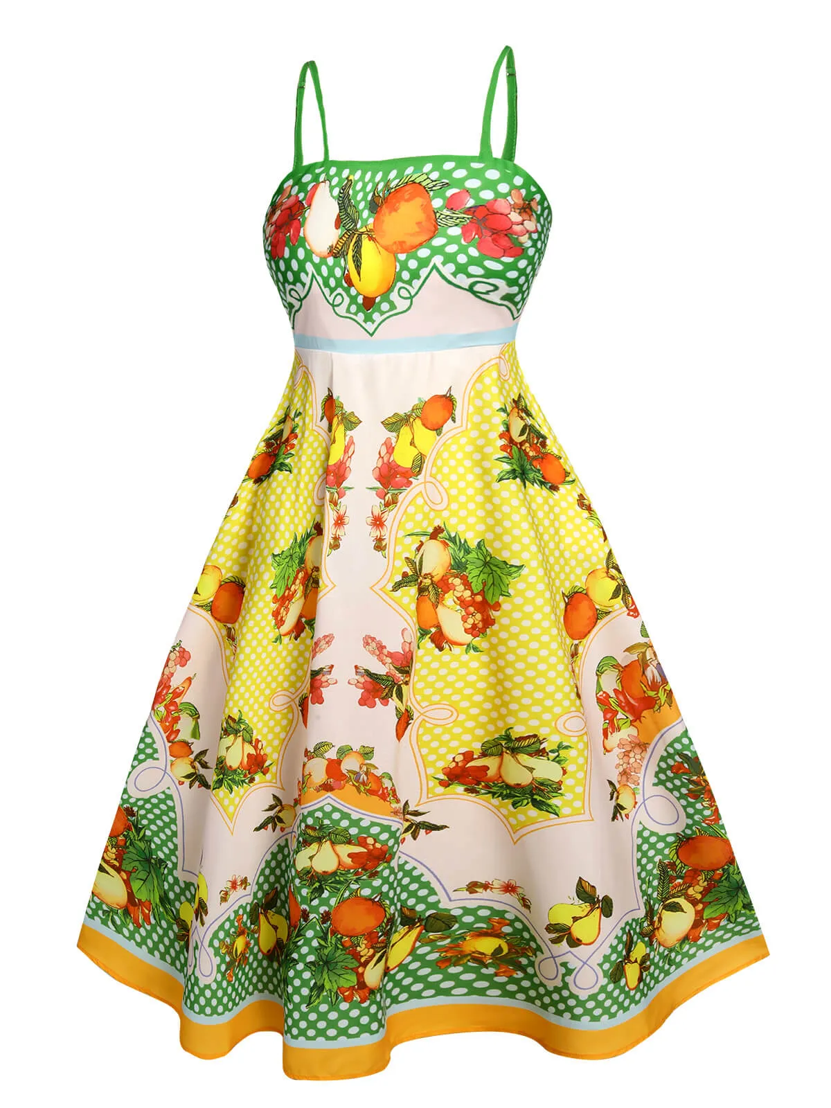 Multicolor 1940s Lemonis Print Midi Dress sold by Retro Stage product image thumbnail 2