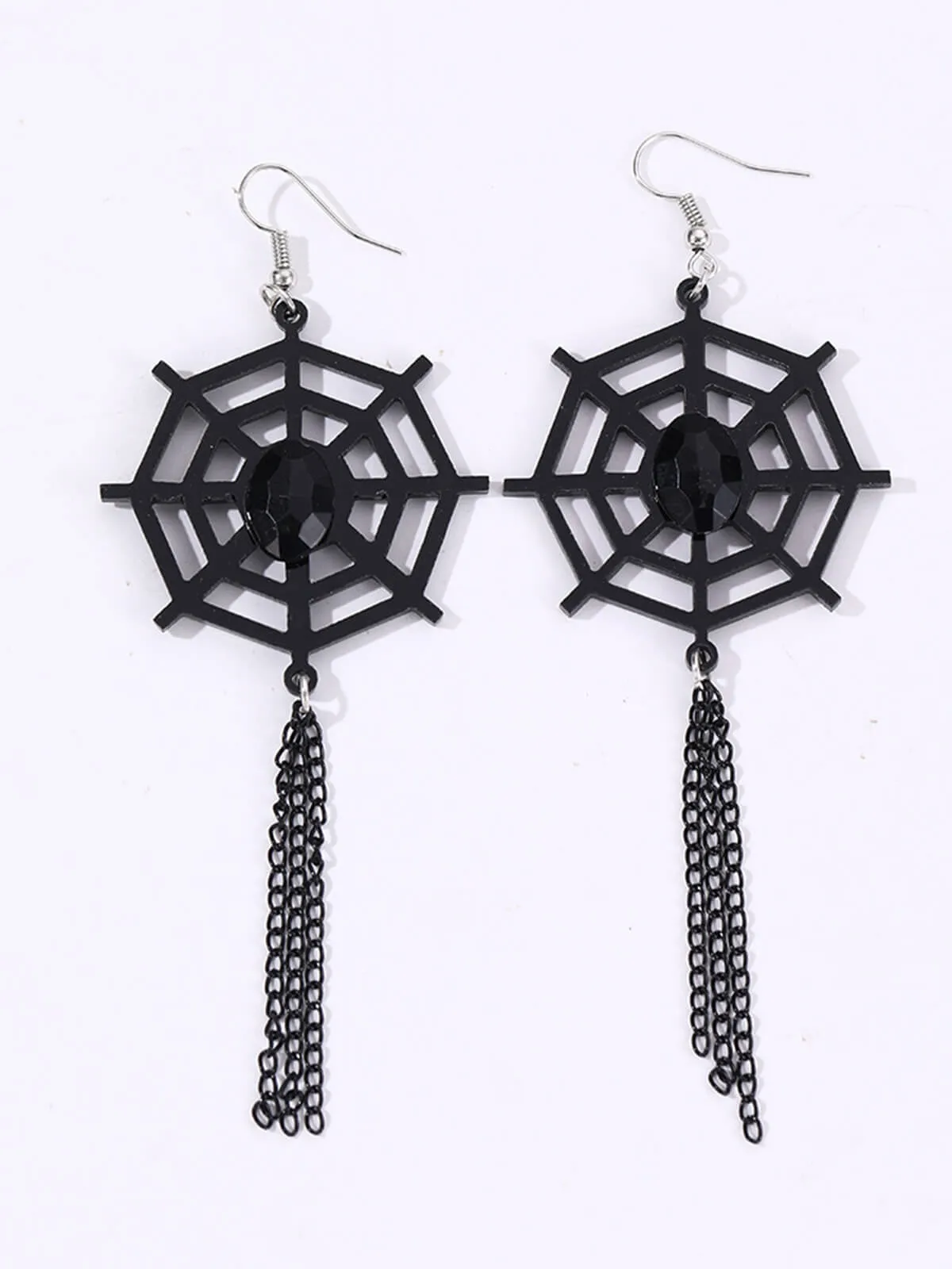 Vintage Black Spider Web Dangle Earrings sold by Retro Stage