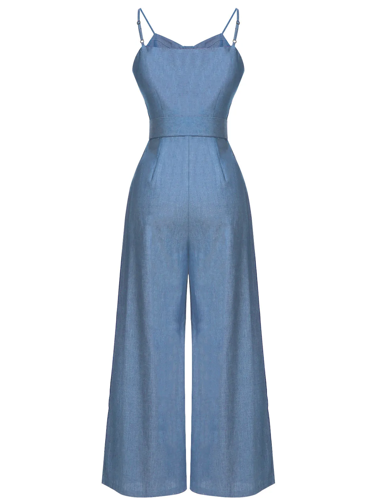 Blue 1930s Cowboy Solid Strap Jumpsuit sold by Retro Stage product image thumbnail 3
