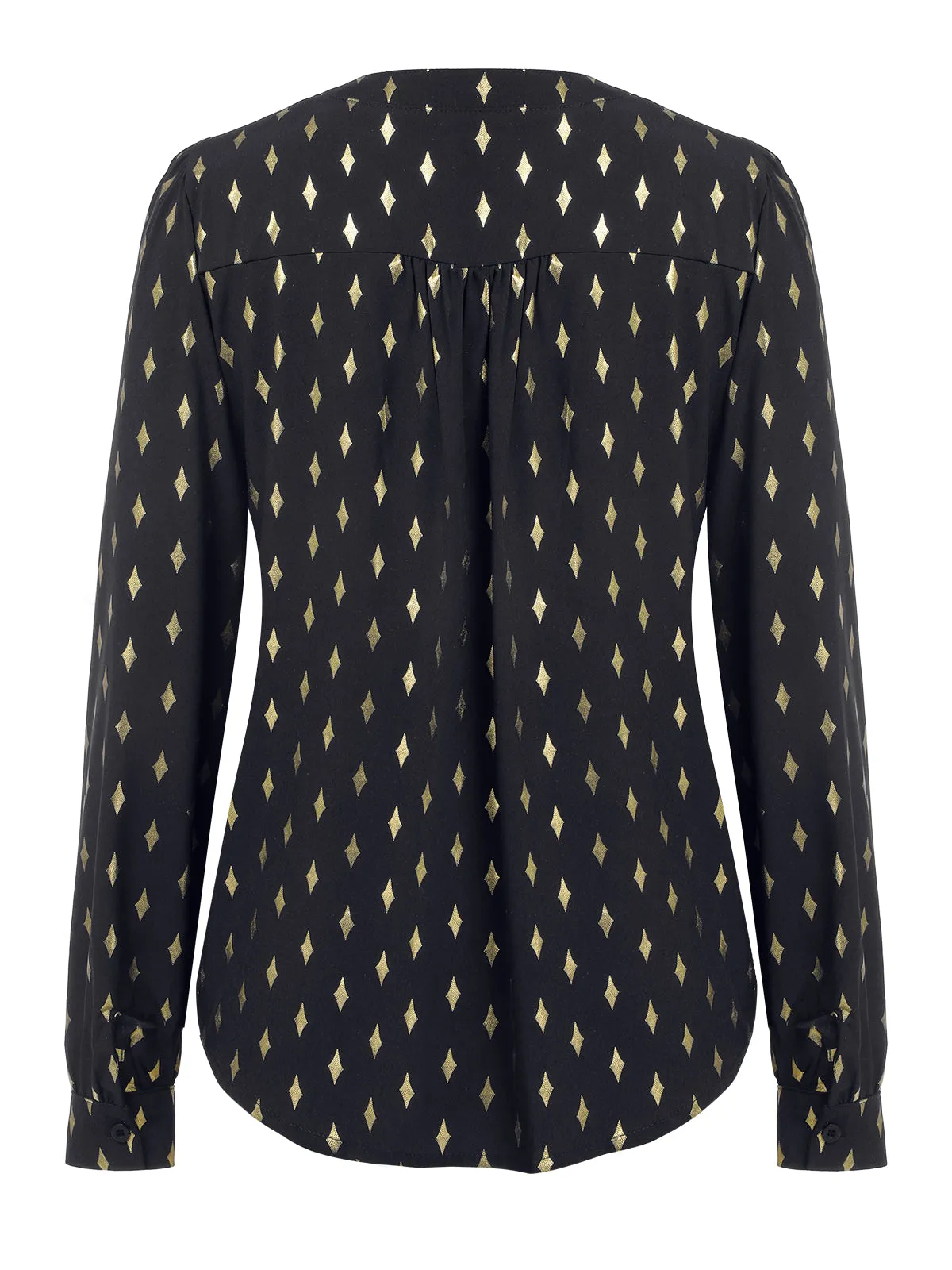 1940s Foil Stamping Stars V-Neck Blouse sold by Retro Stage product image thumbnail 4