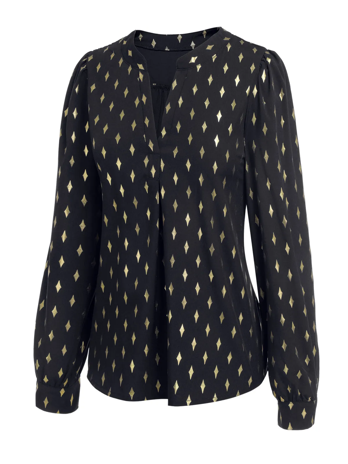 1940s Foil Stamping Stars V-Neck Blouse sold by Retro Stage product image thumbnail 3