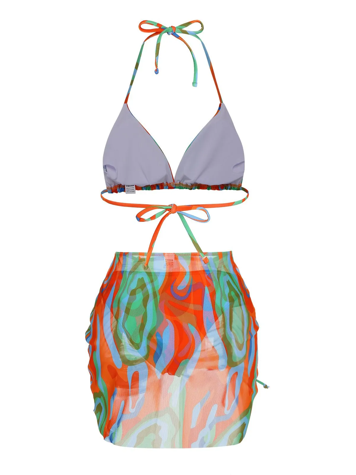 1970s Colorful Swimsuit & Drawstring Skirt Cover Up sold by Retro Stage product image thumbnail 3