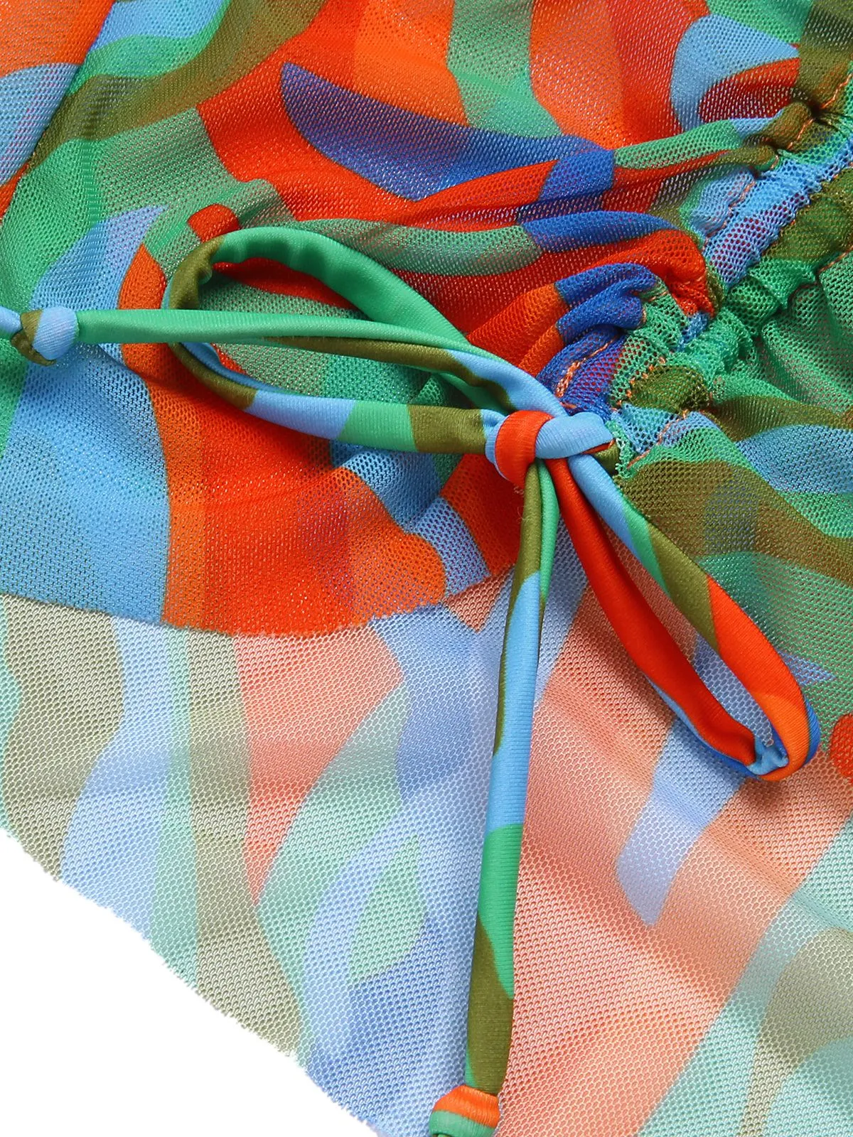 1970s Colorful Swimsuit & Drawstring Skirt Cover Up sold by Retro Stage product image thumbnail 5