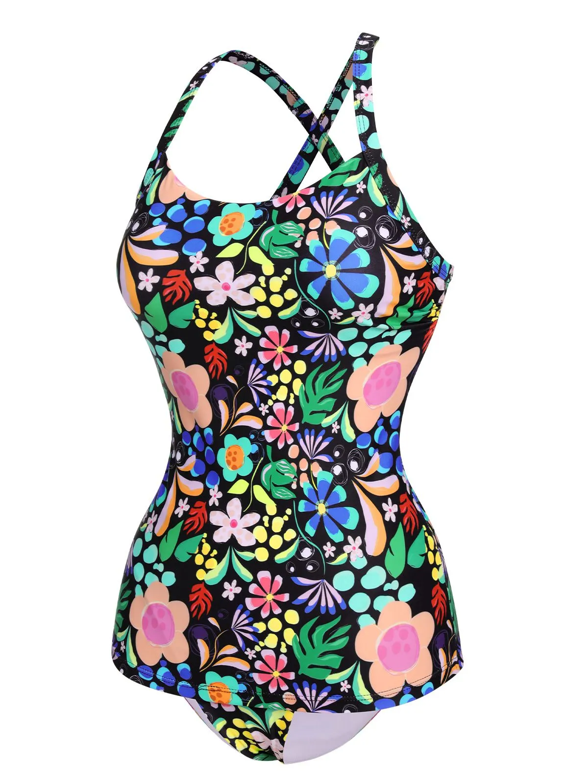 1970s Hippie Floral Strap One-Piece Swimsuit sold by Retro Stage product image thumbnail 2