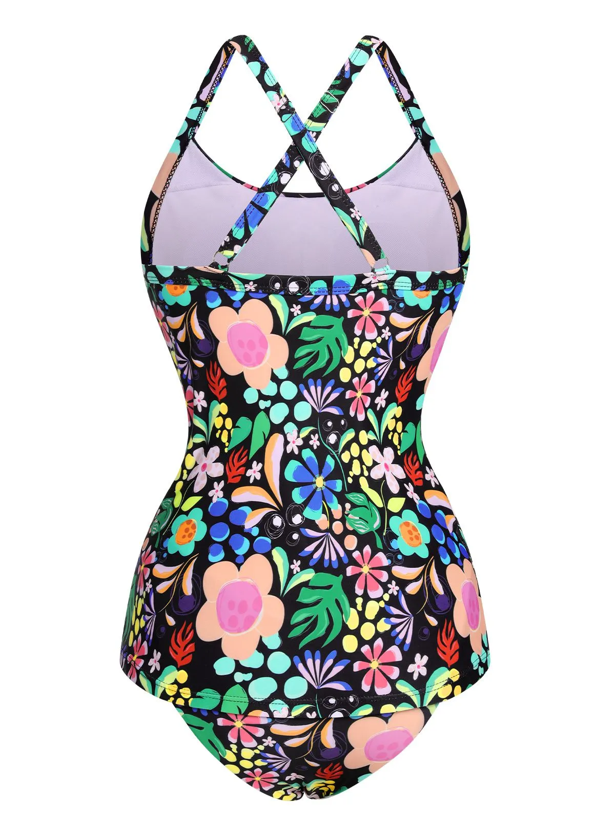 1970s Hippie Floral Strap One-Piece Swimsuit sold by Retro Stage product image thumbnail 3