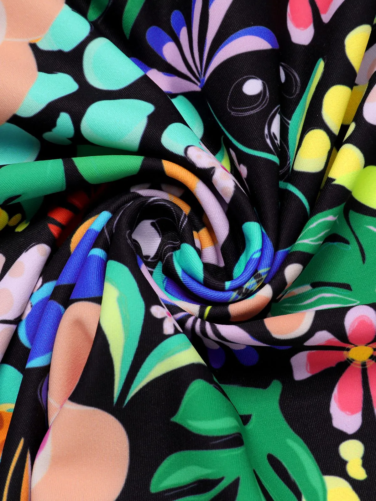 1970s Hippie Floral Strap One-Piece Swimsuit sold by Retro Stage product image thumbnail 4