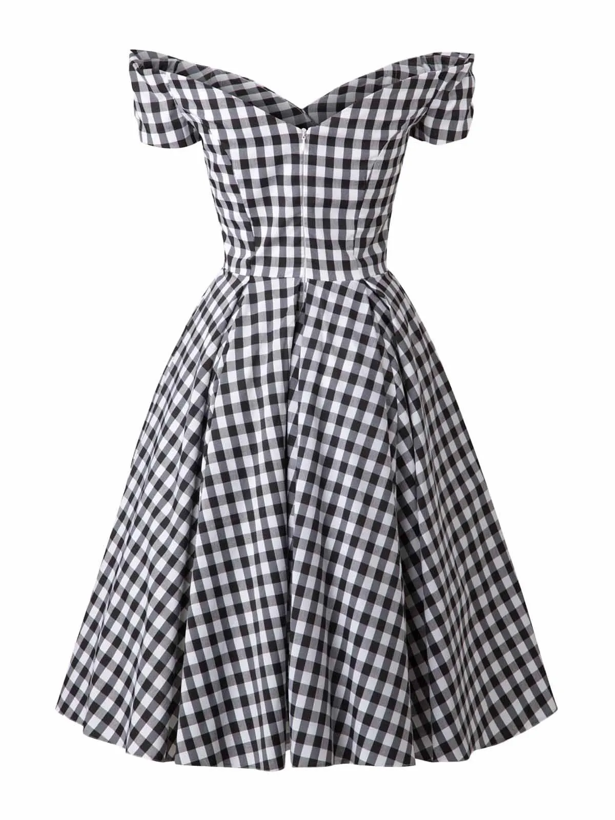 Black 1950s Plaid Swing Dress sold by Retro Stage product image thumbnail 2