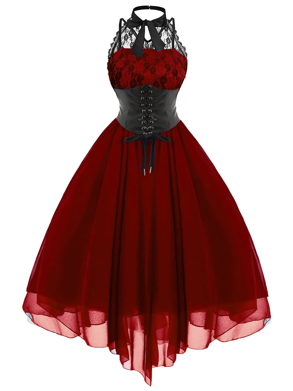 Halloween Gothic Steampunk Lace Dress sold by Retro Stage