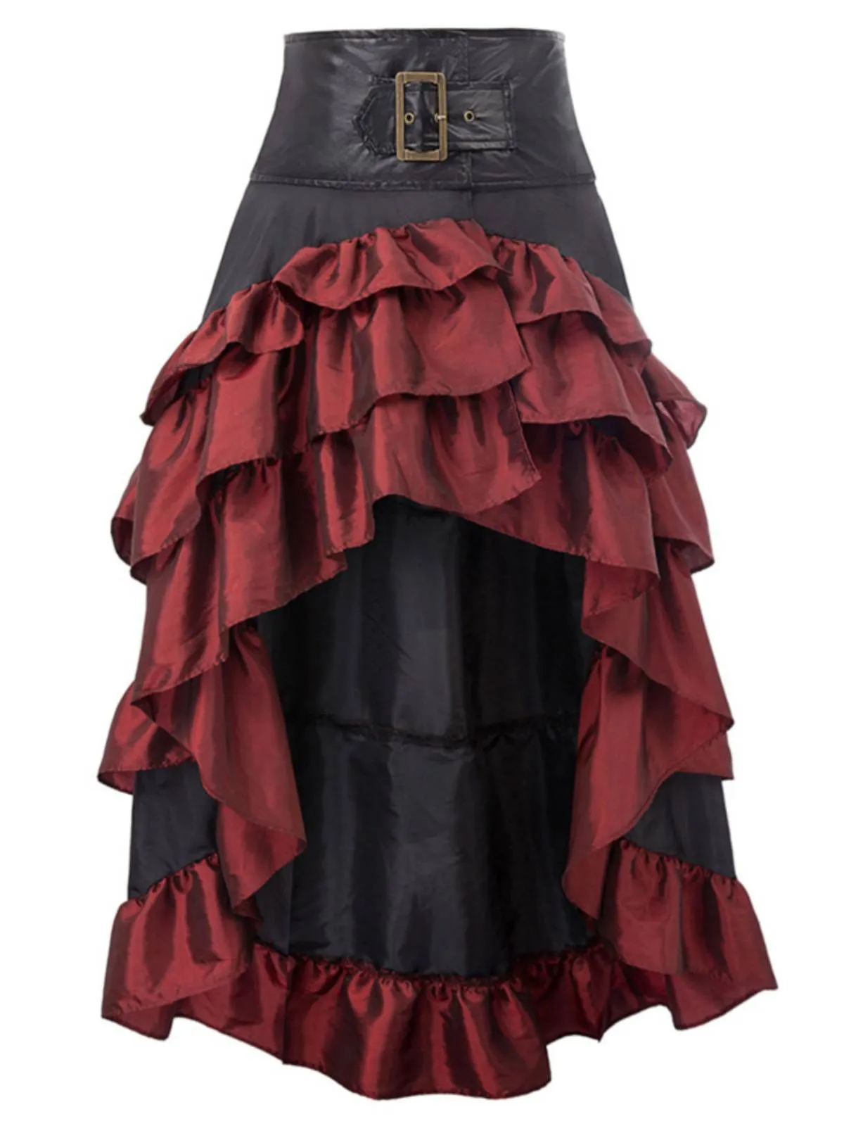 Black Ruffle Patchwork Irregular Skirt sold by Retro Stage product image thumbnail 2