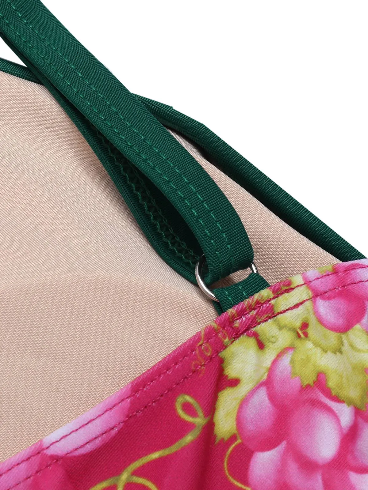 Green 1950s Retro-Flowers V-Neck Swimsuit sold by Retro Stage product image thumbnail 5