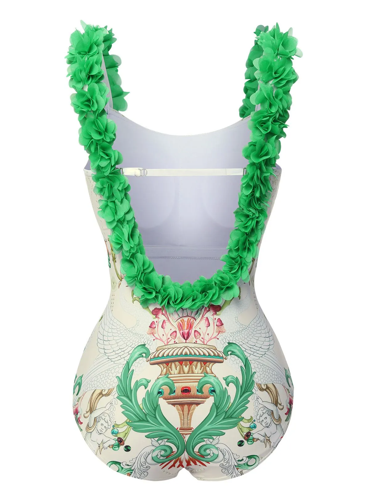 Multicolor 1950s 3D-Flowers Spaghetti Straps Swimsuit sold by Retro Stage product image thumbnail 3