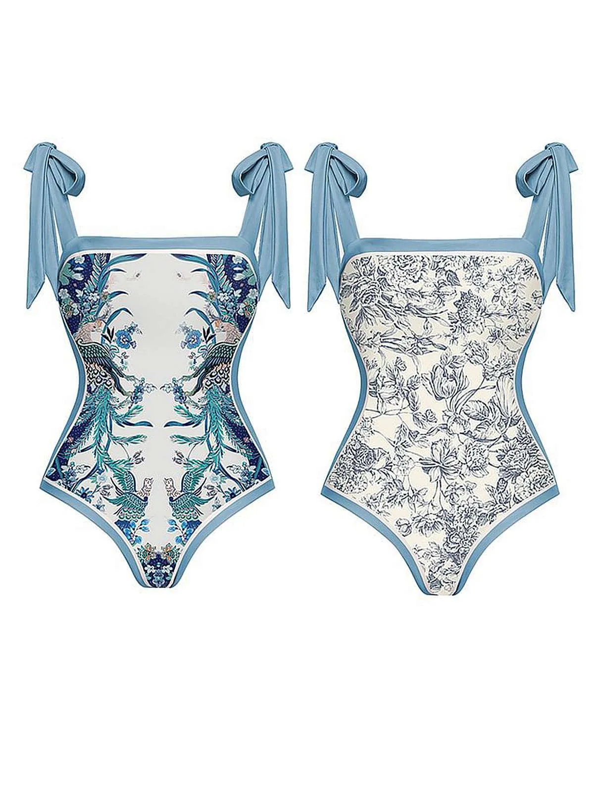 Blue 1930s Straps Reversible Swimsuit sold by Retro Stage product image thumbnail 3