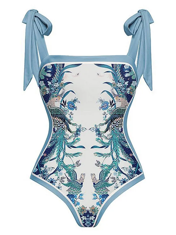 Blue 1930s Straps Reversible Swimsuit sold by Retro Stage