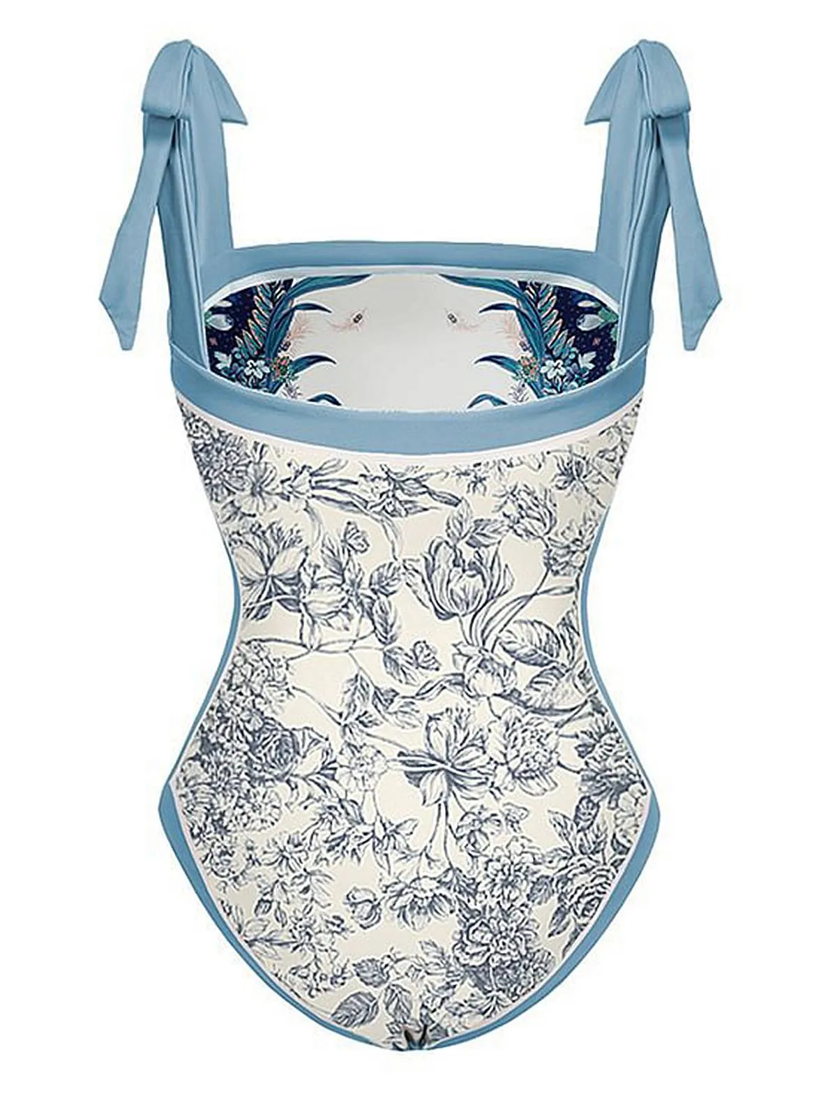 Blue 1930s Straps Reversible Swimsuit sold by Retro Stage product image thumbnail 4