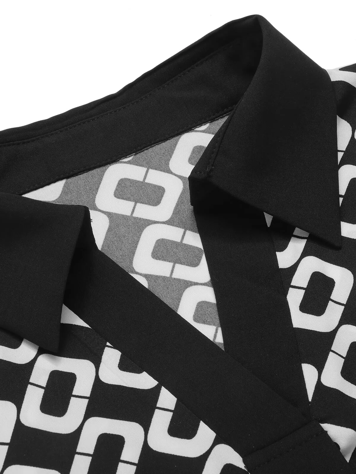 Black 1940s Geometric Patchwork Ribbon Blouse sold by Retro Stage product image thumbnail 5