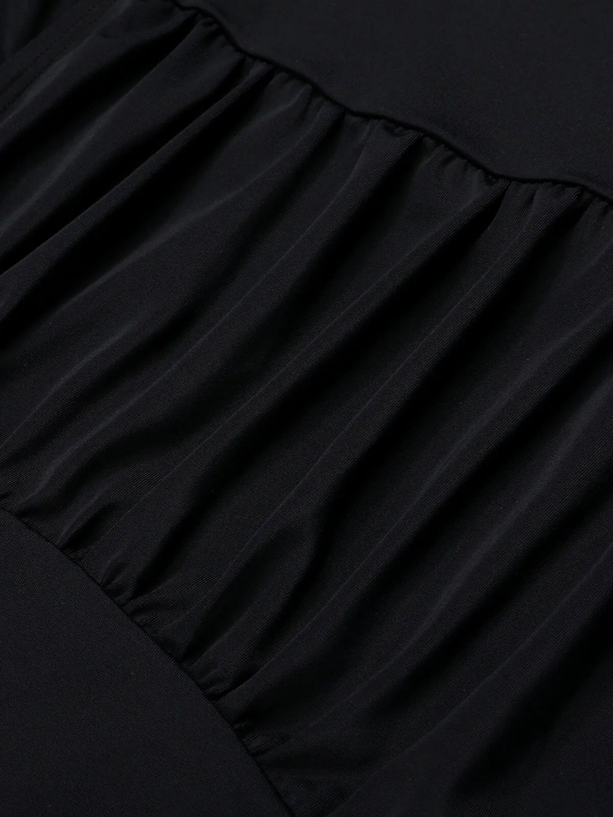 Black 1970s Solid Cutout One-Piece Swimsuit sold by Retro Stage product image thumbnail 4