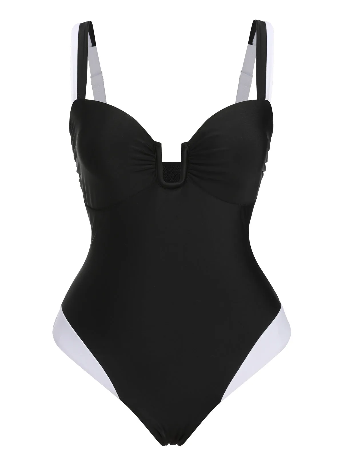 Black 1930s Spaghetti Strap One-Piece Swimsuit sold by Retro Stage