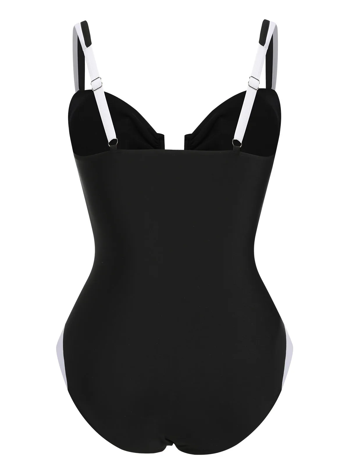 Black 1930s Spaghetti Strap One-Piece Swimsuit sold by Retro Stage product image thumbnail 3