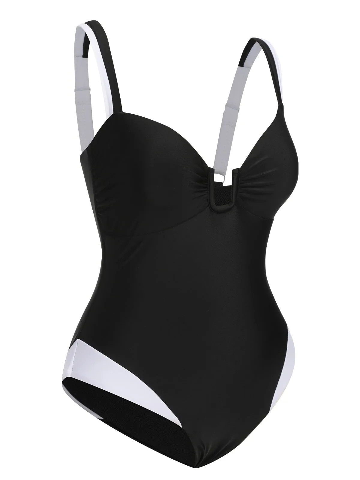 Black 1930s Spaghetti Strap One-Piece Swimsuit sold by Retro Stage product image thumbnail 2