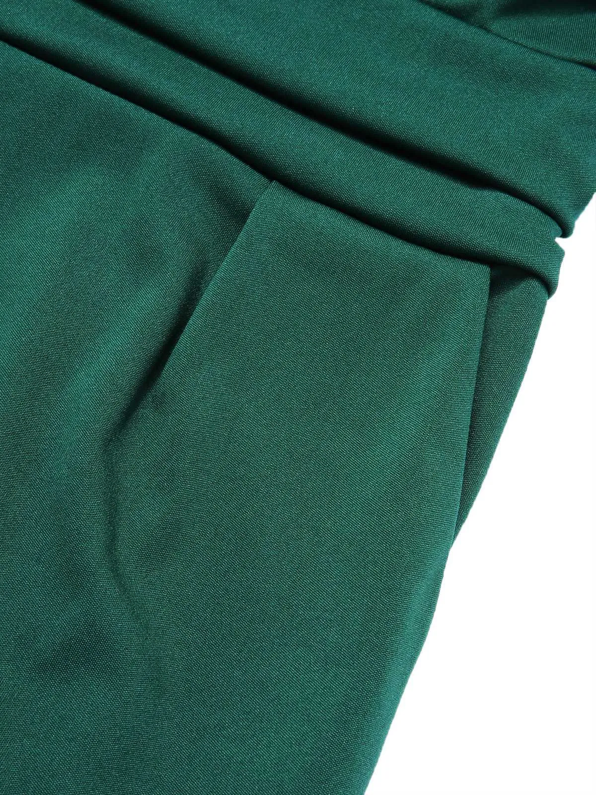 Green 1960s V-Neck High Waist Wide-Leg Jumpsuit sold by Retro Stage product image thumbnail 4