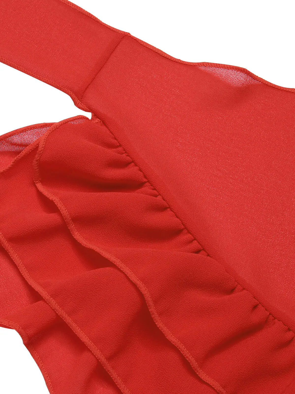 Red 1960s Solid Chiffon Skirt Cover-Up sold by Retro Stage product image thumbnail 5