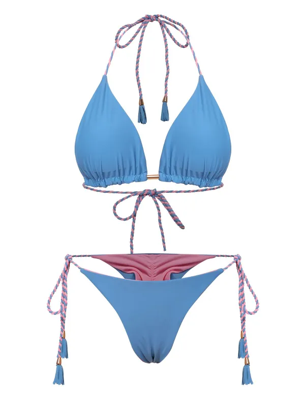 1950s Tie Back Backless Braided Bikini Set sold by Retro Stage