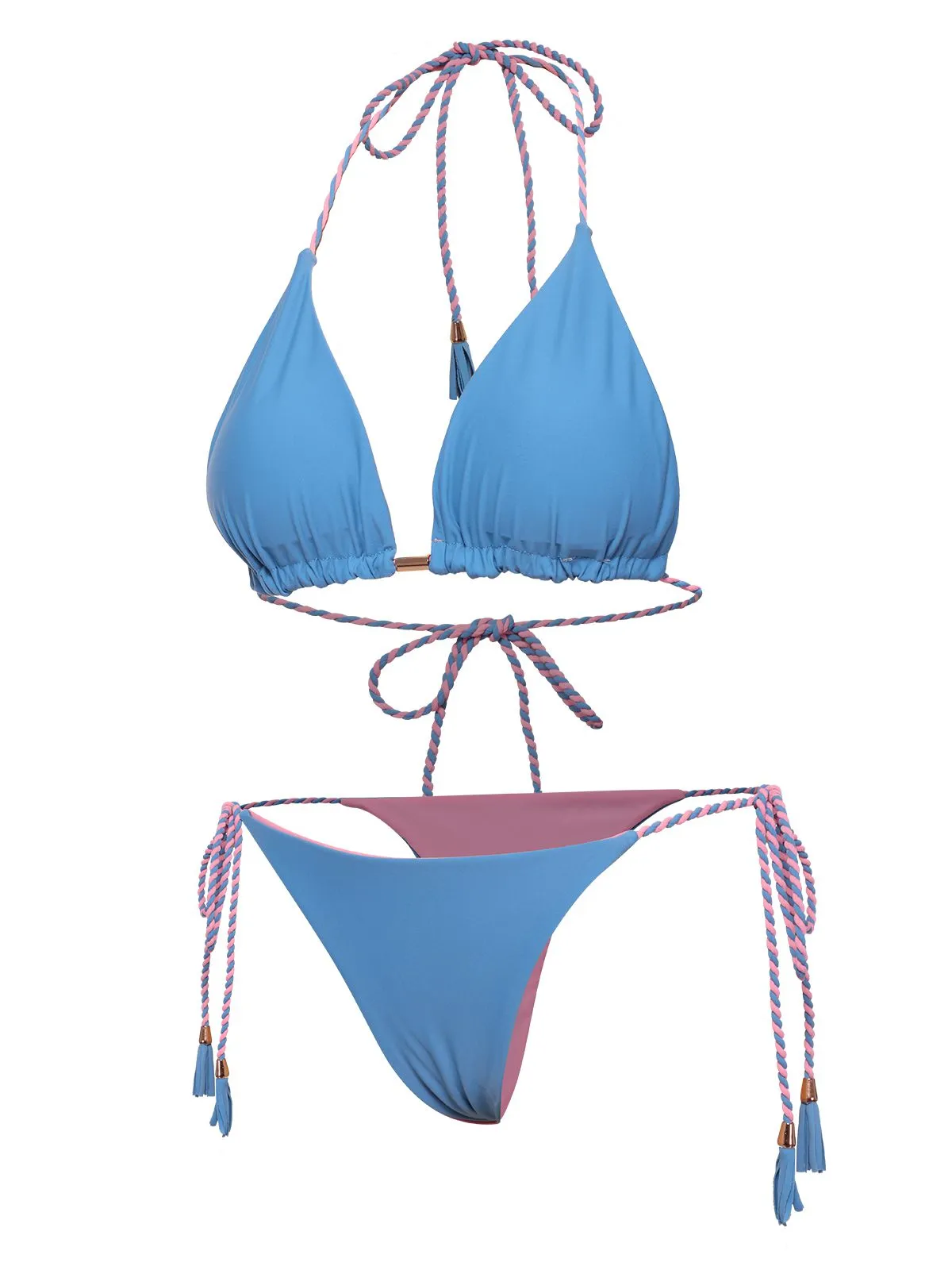 1950s Tie Back Backless Braided Bikini Set sold by Retro Stage product image thumbnail 2