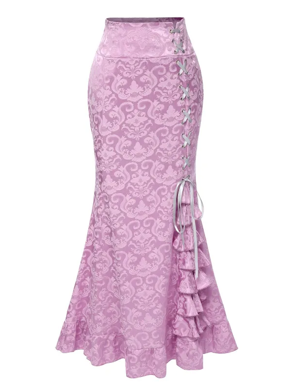 Vintage 1930s Punk Lace-Up Mermaid Skirt sold by Retro Stage