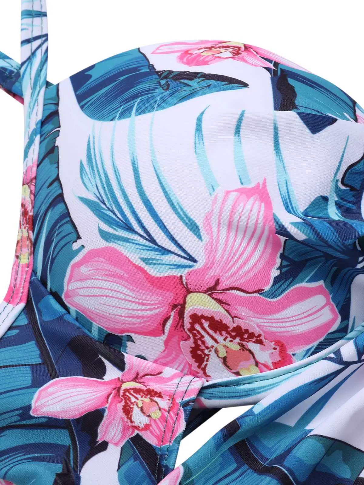 Lake Green 1930s Spaghetti Strap Floral Swimsuit sold by Retro Stage product image thumbnail 4