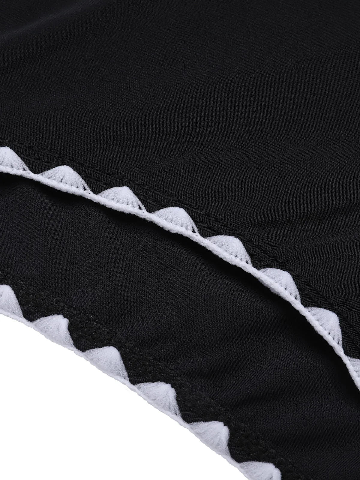 Black 1950s Solid Jagged Edge Swimsuit sold by Retro Stage product image thumbnail 4