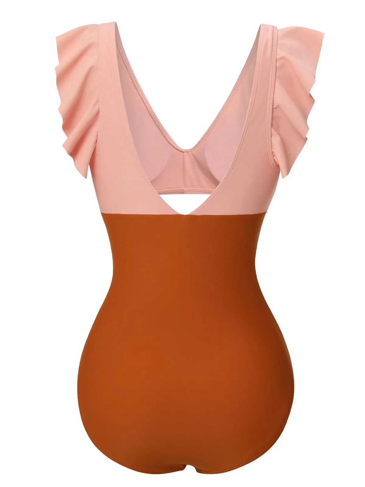 Skin & Orange 1940s Ruffle Cutout Swimsuit sold by Retro Stage product image thumbnail 3