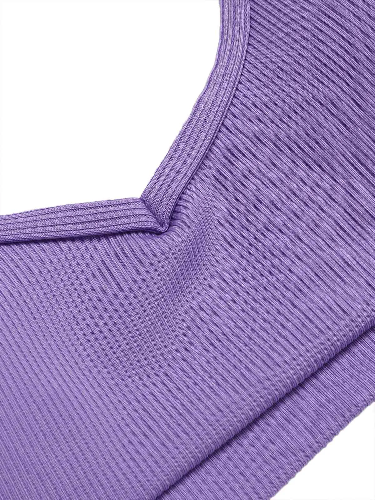 Purple 1950s Spaghetti Straps Solid Swimsuit sold by Retro Stage product image thumbnail 4