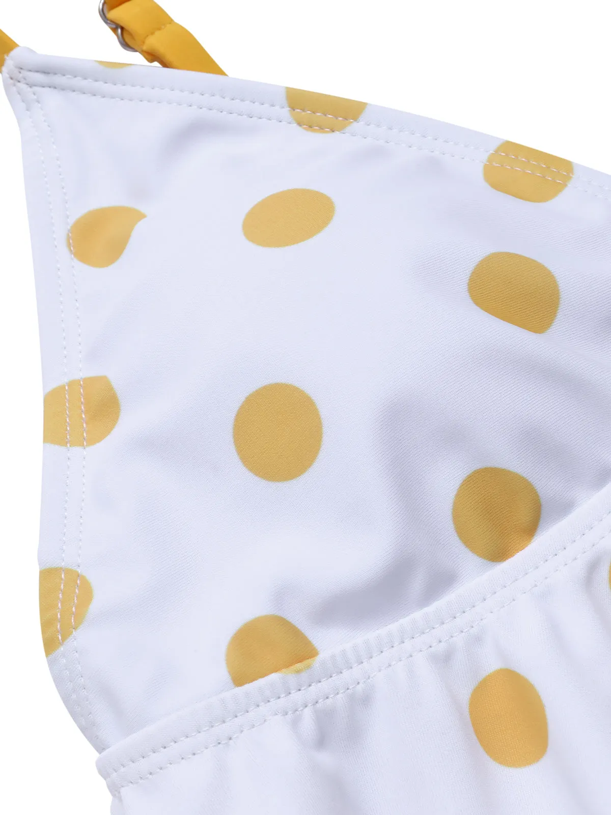 Yellow 1940s Polka Dot Ruffle Swimsuit sold by Retro Stage product image thumbnail 5