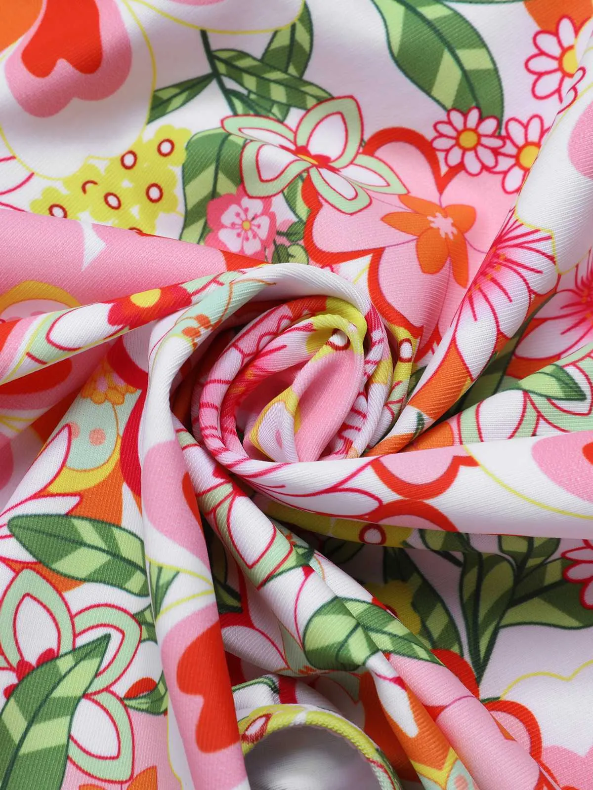 1970s Colorful Floral Print One-Piece Swimsuit sold by Retro Stage product image thumbnail 4