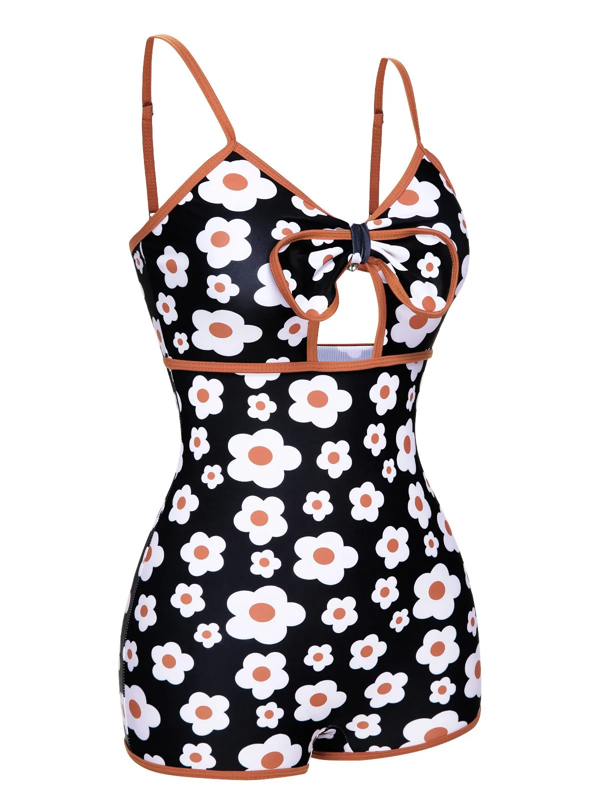 1930s Spaghetti Straps Cartoon Flowers Boxer Swimsuit sold by Retro Stage product image thumbnail 5