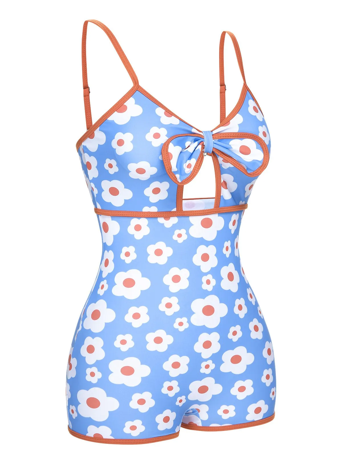 1930s Spaghetti Straps Cartoon Flowers Boxer Swimsuit sold by Retro Stage product image thumbnail 2