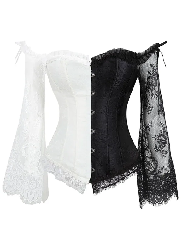 Halloween Steampunk Lace Patchwork Corset sold by Retro Stage