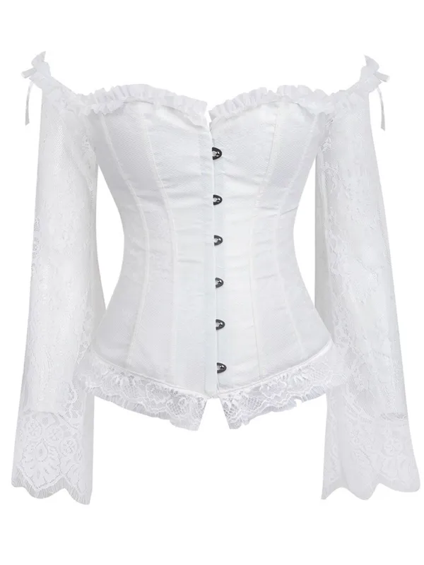 Halloween Steampunk Lace Patchwork Corset sold by Retro Stage