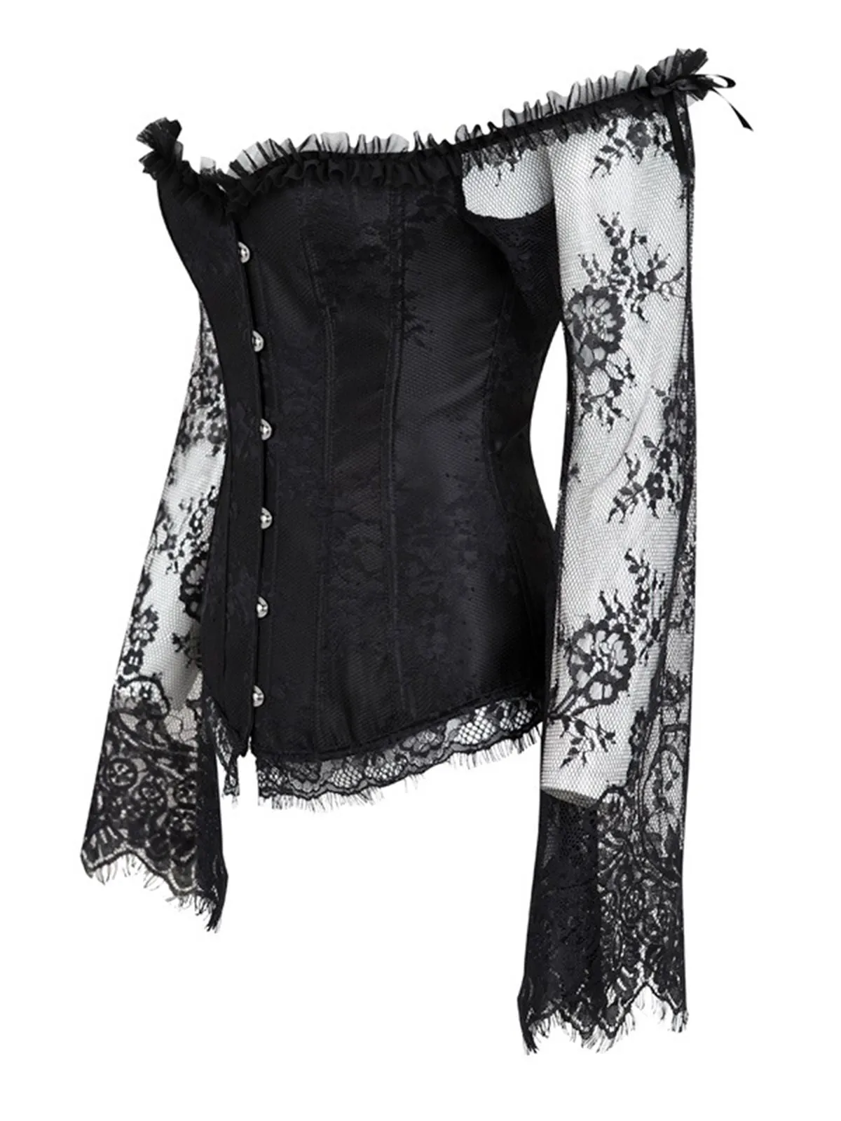Halloween Steampunk Lace Patchwork Corset sold by Retro Stage product image thumbnail 5