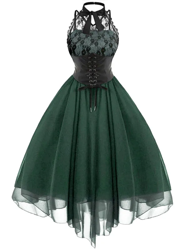 Halloween Gothic Steampunk Lace Dress sold by Retro Stage