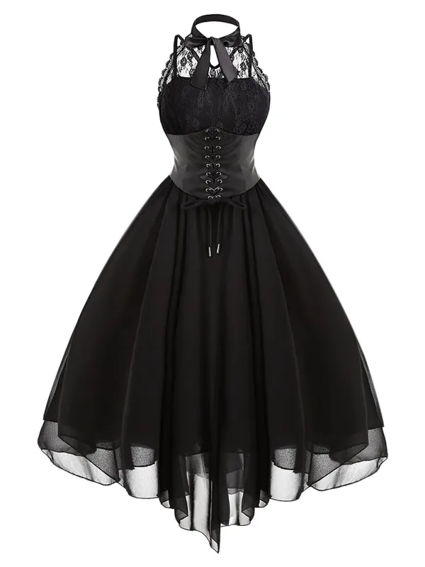 Halloween Gothic Steampunk Lace Dress sold by Retro Stage