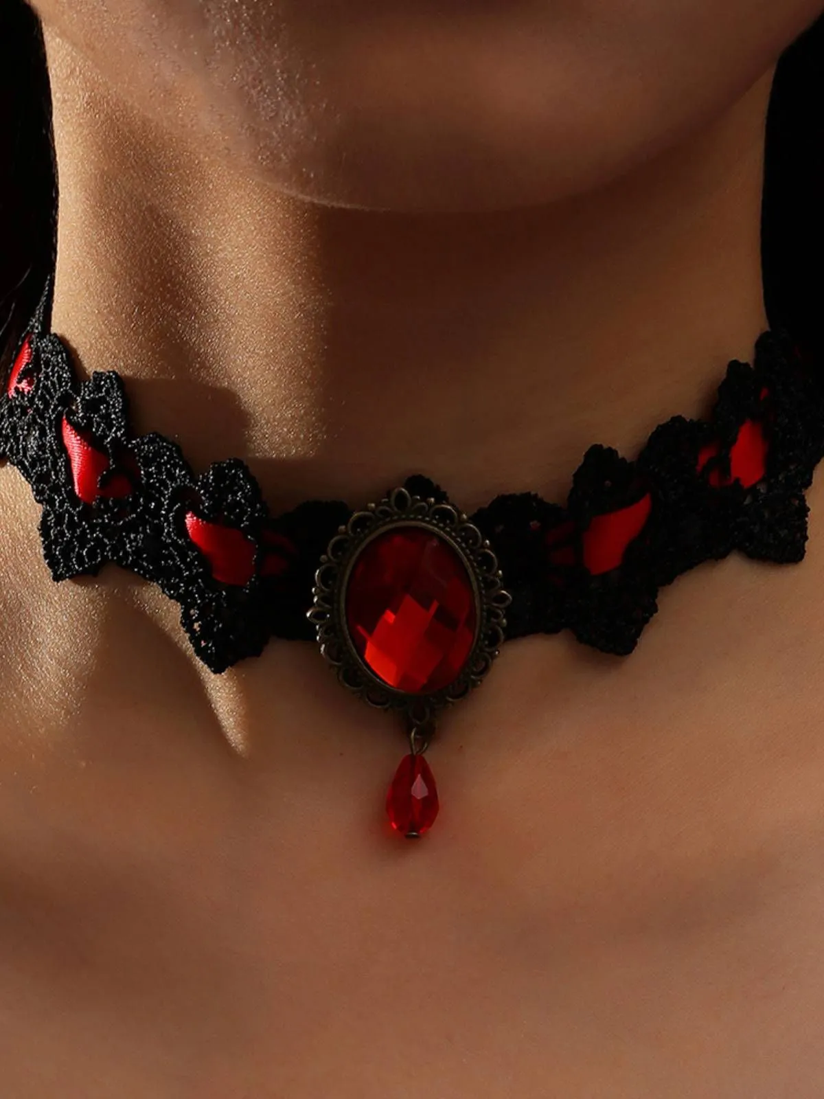 Black Retro Halloween Lace Necklace sold by Retro Stage product image thumbnail 3