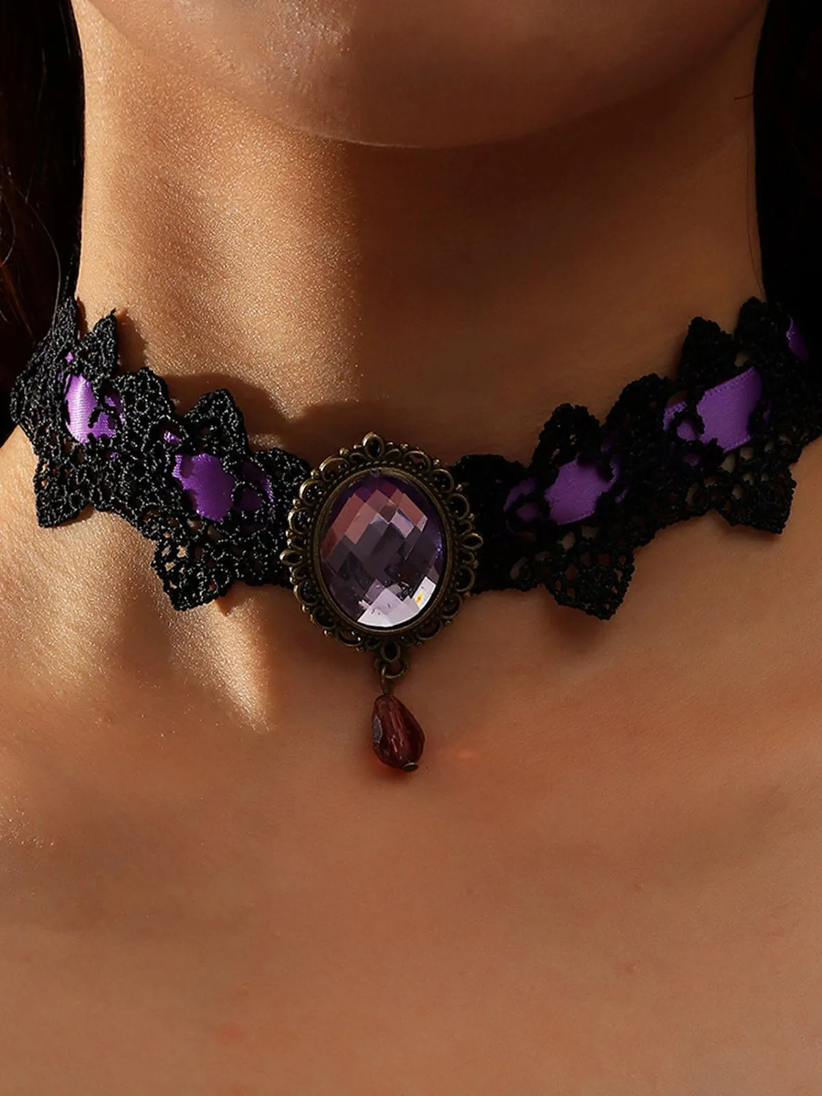 Black Retro Halloween Lace Necklace sold by Retro Stage product image thumbnail 5