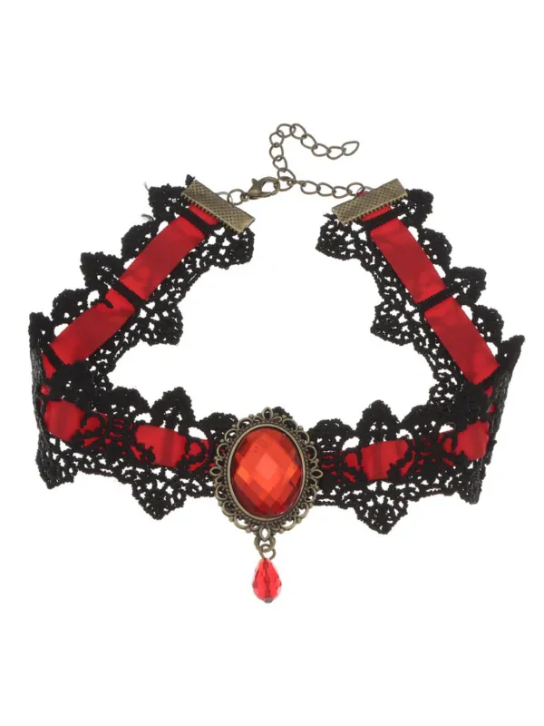 Black Retro Halloween Lace Necklace sold by Retro Stage